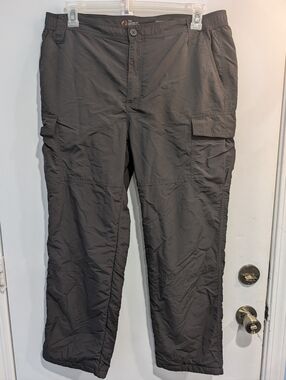 American Outdoorsman Thermal-Lined Nylon Cargo Pants All Weather Hiking Sz 36